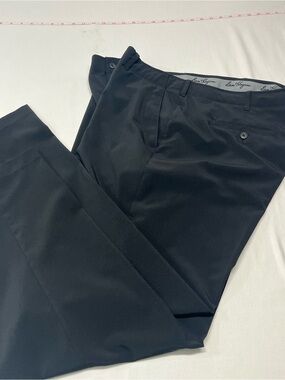 Hogan Black Men's Dress Pants – Tailored Flat Front 42x32 business party 1361